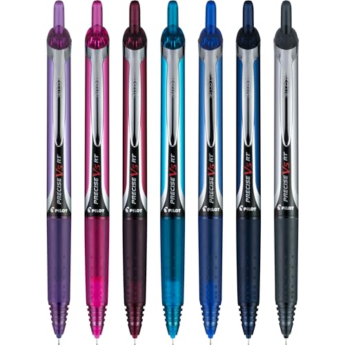Pilot Precise V5 RT Refillable & Retractable Rolling Ball Pens, Extra Fine Point Pens, 0.5 mm, Assorted, Pack of 7 - Ideal for School, Journaling & Office Writing - Image 5