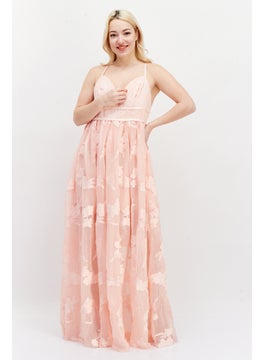 Miss Selfridge Women Embroidered Maxi Party Dress, Pink  - Image 1