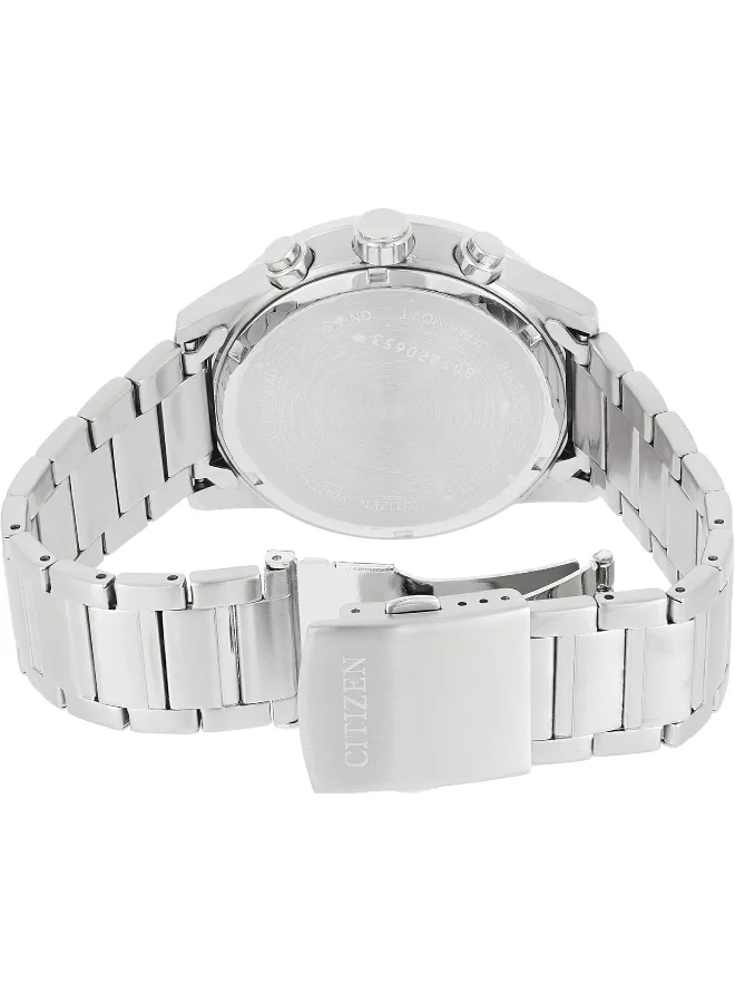 سيتيزن Citizen Men's Black Dial Stainless Steel Band Watch - AN3600-59E, Silver