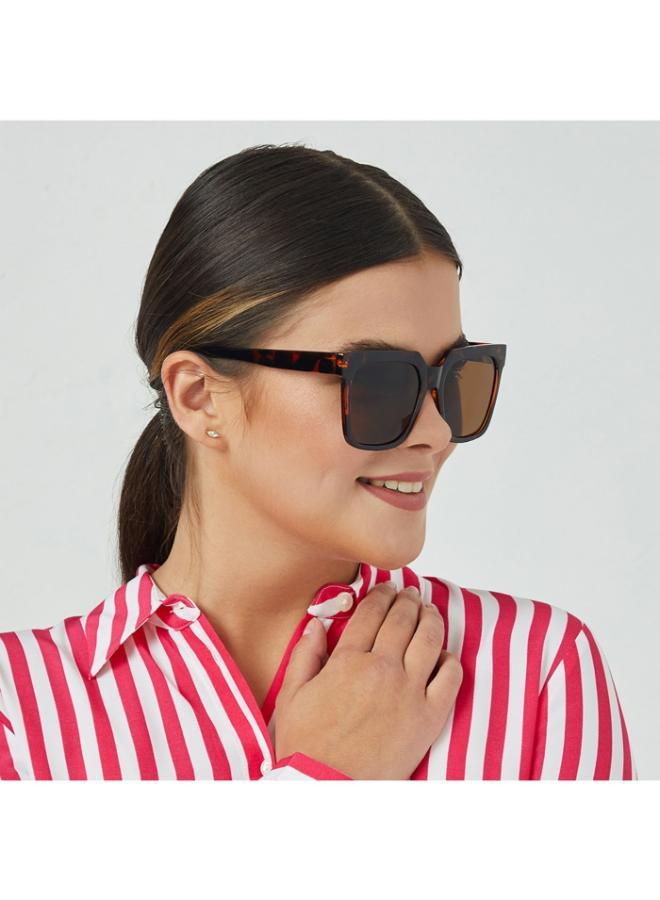 بلاك أوت نظارة شمسية كوادرا نسائية بإطار سلحفاة - Image 5