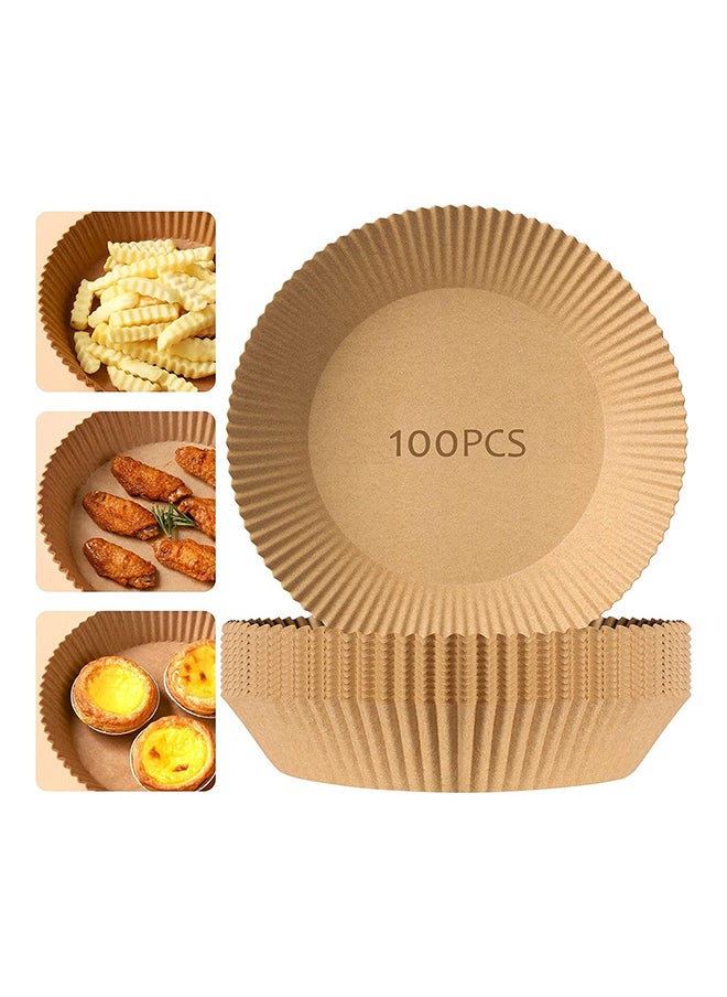 Home Air Fryer Disposable Paper Liner, 100PCS Non-Stick Air Fryer Liners Baking Paper for Fryer Microwave Oven, Air Fryer Parchment Paper Liners for Baking,16cm, Round  - Image 1