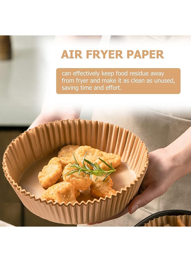 Home Air Fryer Disposable Paper Liner, 100PCS Non-Stick Air Fryer Liners Baking Paper for Fryer Microwave Oven, Air Fryer Parchment Paper Liners for Baking,16cm, Round  - Image 4