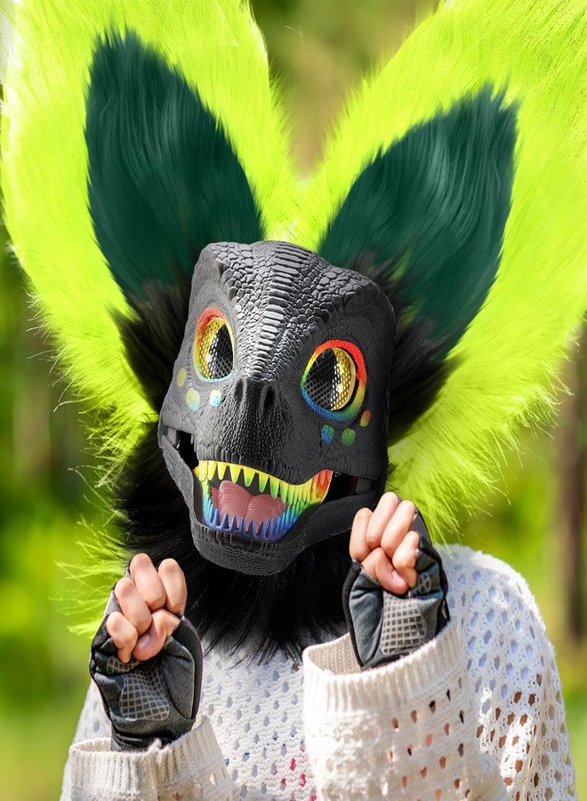 Seenelling مجموعة أقنعة ديناصورات سينيلينج المكونة من 13 قطعة، قناع ديناصور من البلاستيك الصلب، زي ديناصور فروي، زي حفلة ديناصورات حيوانية (لون طبيعي) - Image 4