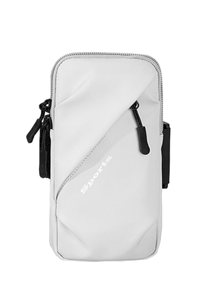 Generic Waterproof Sports Armband】Running Phone Holder for Arm, Unisex Adjustable Arm Strap, Wrist Pouch for Outdoor Workouts, Fits Most Phones  white version - Image 1