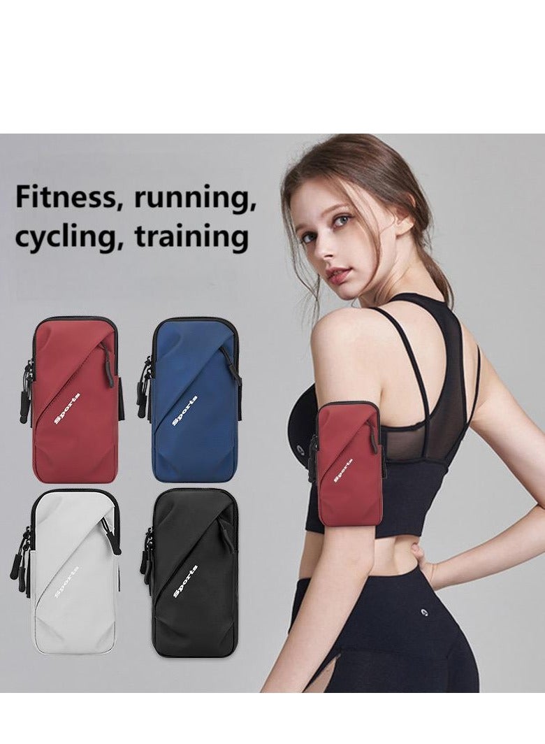 Generic Waterproof Sports Armband】Running Phone Holder for Arm, Unisex Adjustable Arm Strap, Wrist Pouch for Outdoor Workouts, Fits Most Phones  white version - Image 2