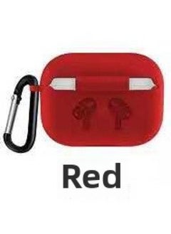 Applicable To Airpods Pro Silicone Case 3 Generation For Apple Headset Protective Case Bluetooth Wireless Storage Case-Color:Red-Applicable Model:pro Earphone Case With Hook