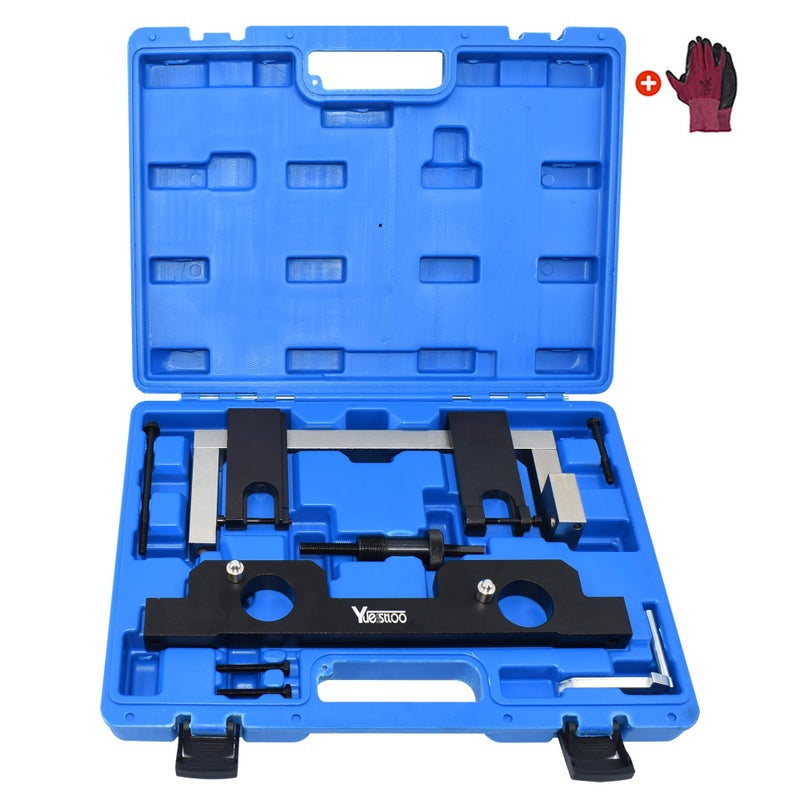 Yuesstloo Engine Vanos Camshaft Alignment Locking Timing Tool Kit Compatible with BMW N20 N26 with Carrying Case  Gloves