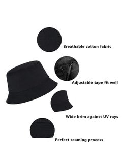 Generic Bundle of 2 Foldable sun cotton unisex bucket travel hat  - Image 3