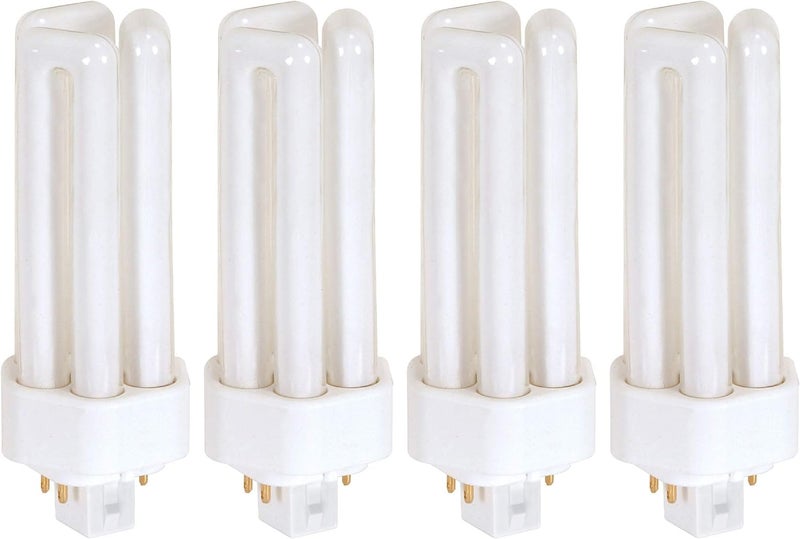 KOR Pack of 4 PL26W3U4P5000K  26 Watt Triple Tube  GX24Q3 4 Pin Base  5000K Bright White  Compact Fluorescent Light Bulb - Image 1