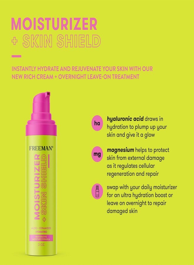 Freeman Moisturizer + Skin Shield, Lightweight Moisturizer, Infused With Aloe Vera & Ceramides To Protect Skin, Soothes & Calms, & Hydrates, Face Serum Relieves Dry Skin, 3 fl.oz./ 89 mL Bottle - Image 2