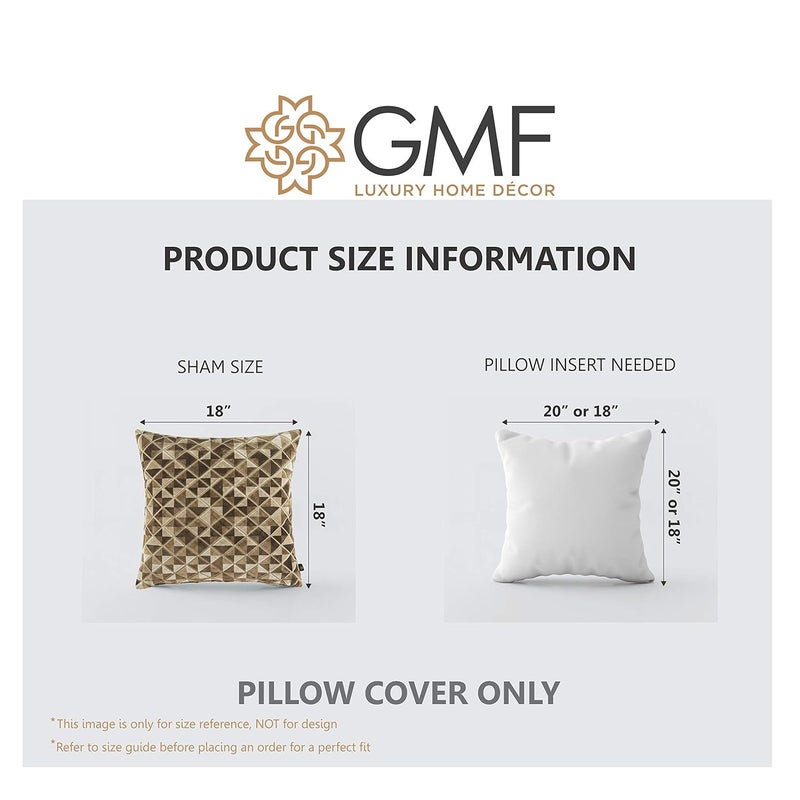 GMF غطاء وسادة مربع من المخمل الفاخر بتصميم منقوش مع سحاب - Image 5