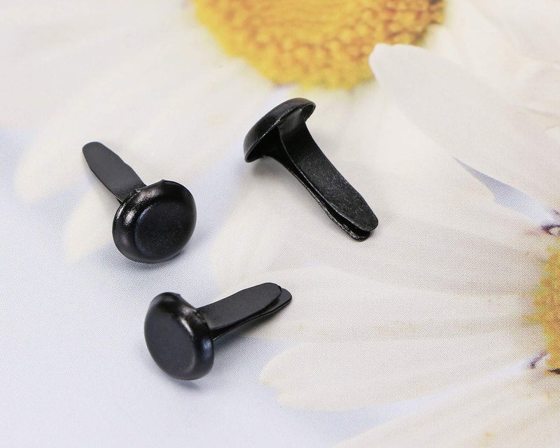 Penta Angel Mini Brads 100Pcs Round Paper Fasteners Metal Brass Pastel Brads for Scrapbooking Crafts DIY Projects, 8x12mm (Black) - Image 3