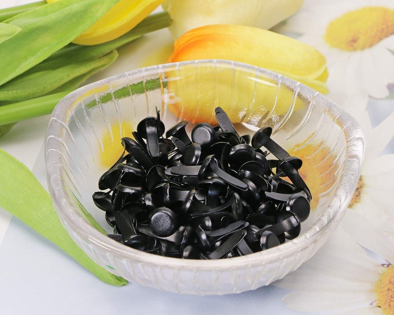 Penta Angel Mini Brads 100Pcs Round Paper Fasteners Metal Brass Pastel Brads for Scrapbooking Crafts DIY Projects, 8x12mm (Black) - Image 5