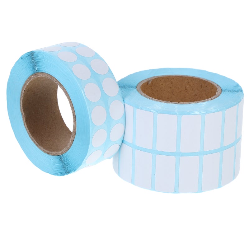 2 Rolls Blank Art Stickers Self Adhesive Labels Diy Craft Writable Rectangle And Round Dot Stickers For Wrapping And Storage Containers - Image 1