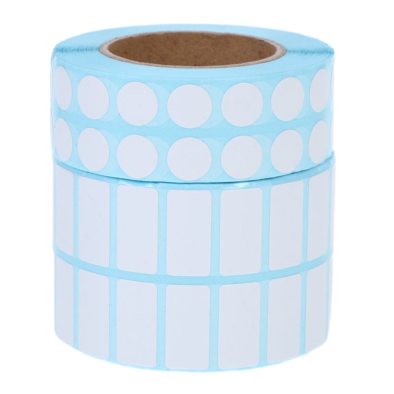 2 Rolls Blank Art Stickers Self Adhesive Labels Diy Craft Writable Rectangle And Round Dot Stickers For Wrapping And Storage Containers - Image 5