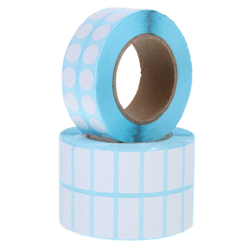 2 Rolls Blank Art Stickers Self Adhesive Labels Diy Craft Writable Rectangle And Round Dot Stickers For Wrapping And Storage Containers - Image 4