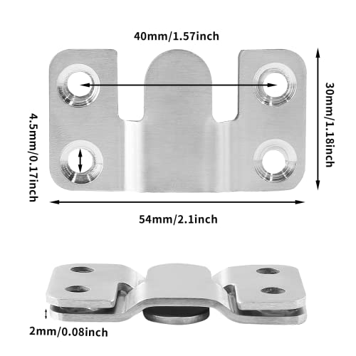Moicstiy 6 Pairs Flush Mount Bracket, 54x30mm Stainless Steel Wall Mount Bracket, Removable Mounting Hook for Headboard Wall, Mirrors Picture and Art Gallery - Image 2