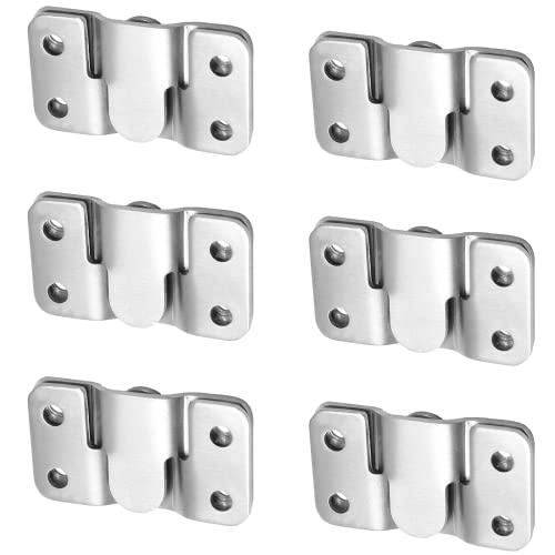 Moicstiy 6 Pairs Flush Mount Bracket, 54x30mm Stainless Steel Wall Mount Bracket, Removable Mounting Hook for Headboard Wall, Mirrors Picture and Art Gallery - Image 1