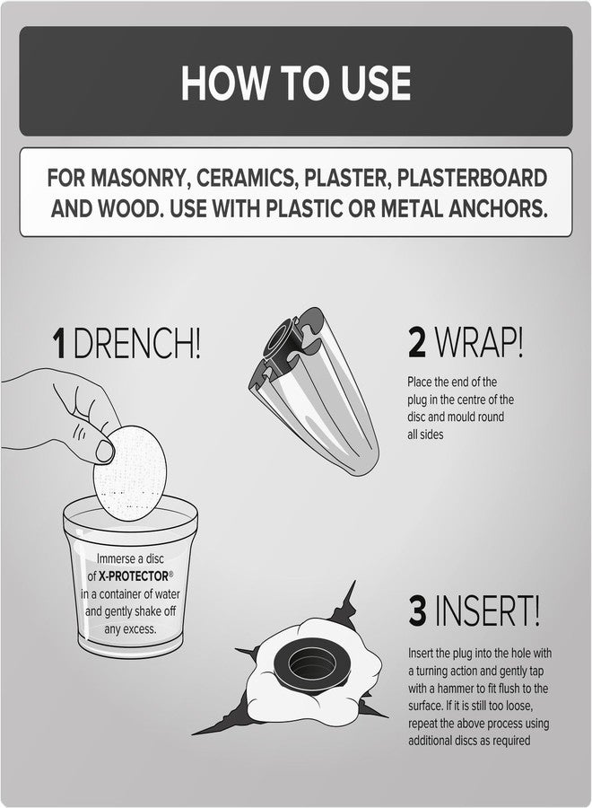 إكس-بروتيكتور رقع X-Protector للمثبتات - مجموعة من 20 قطعة بمقاسين - وسادة تثبيت مثبتات الجدران السائبة - وسادات إصلاح مثبتات الجدران الجافة - مثبتات جدران الجبس - رقع إصلاح مثبتات الجدران لإبقائها في مكانها! - Image 3