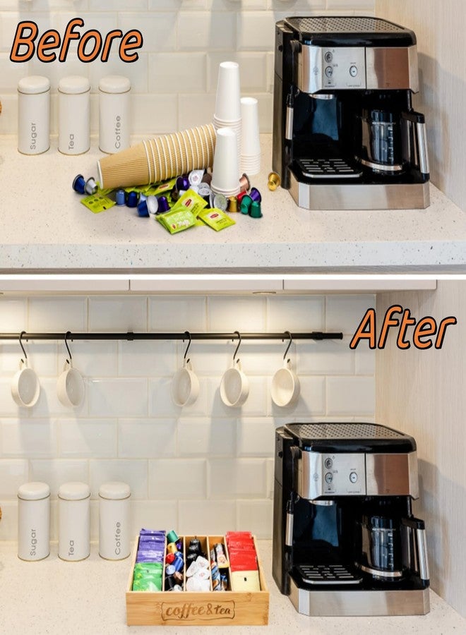 Lyellfe 2 Pack K Cup Holder for Drawers, Bamboo Tea Bag Organizer with Adjustable Dividers, Silverware Utensil Flatware Tray for Coffee Station Home Office, Kitchen - Image 5