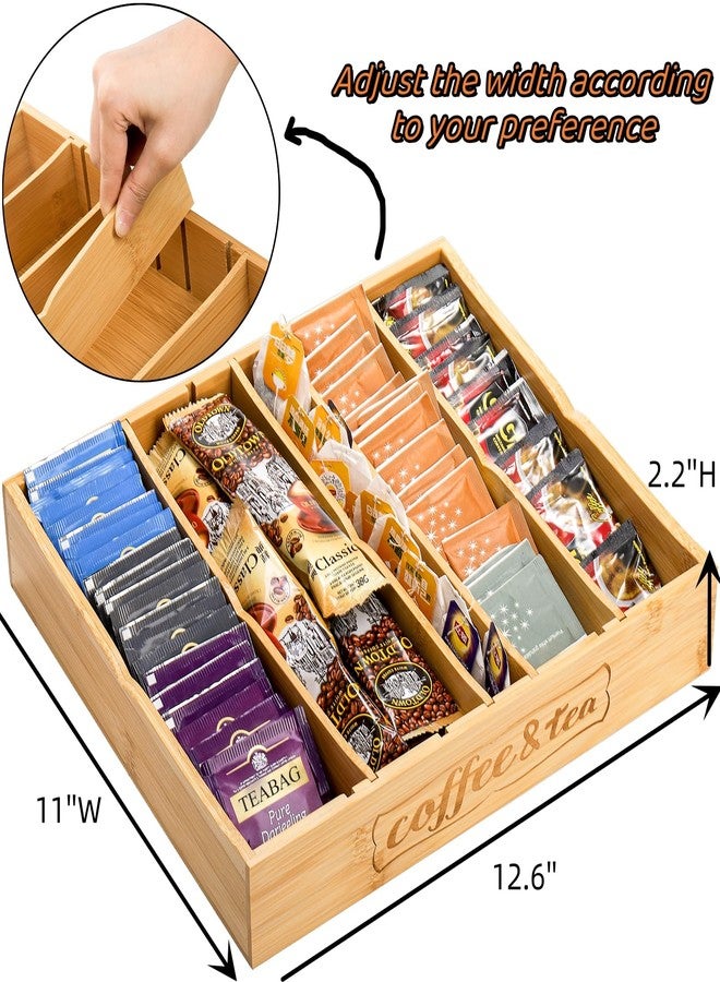 Lyellfe 2 Pack K Cup Holder for Drawers, Bamboo Tea Bag Organizer with Adjustable Dividers, Silverware Utensil Flatware Tray for Coffee Station Home Office, Kitchen - Image 2