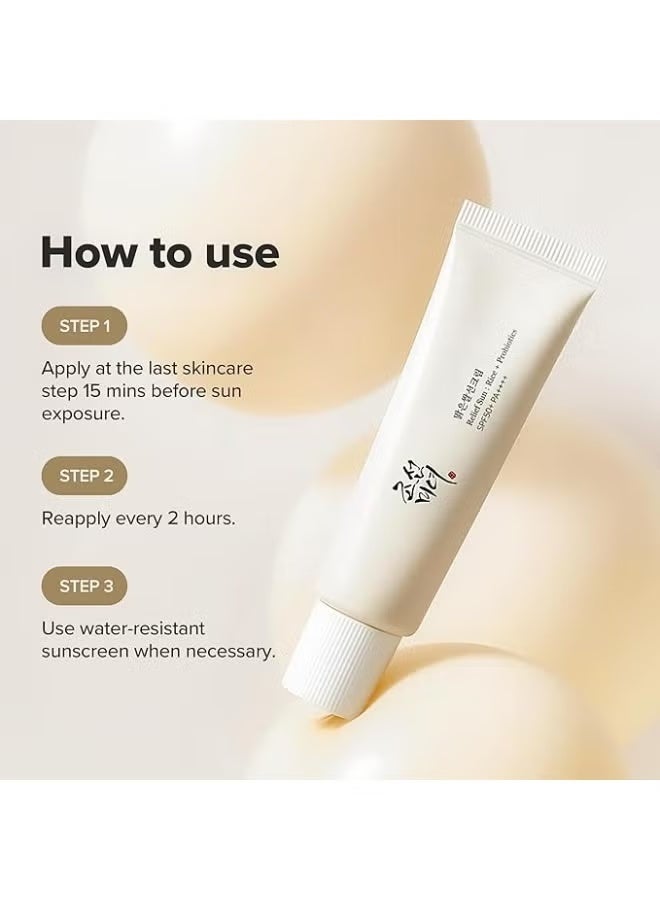 Relief Sun Rice + Probiotics Sunscreen for face moisturizing sunblock with SPF 50+ PA++++ Korean sunscreen skincare - Image 3
