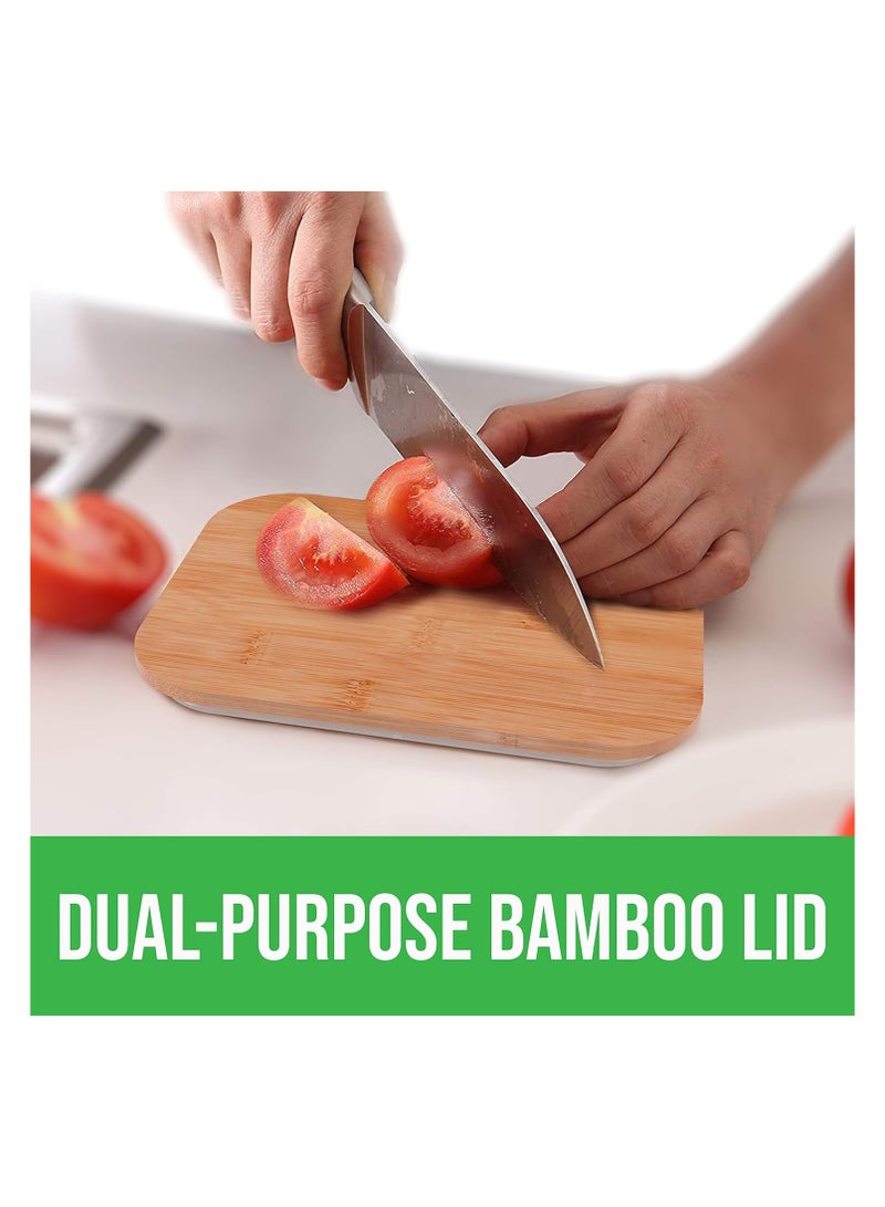 Mash Greener Home Glass Food Storage Containers with Bamboo Lids (4 Pack, 36 Ounce) Eco Friendly Meal Prep Containers Airtight – Plastic Free, BPA Free - Image 4