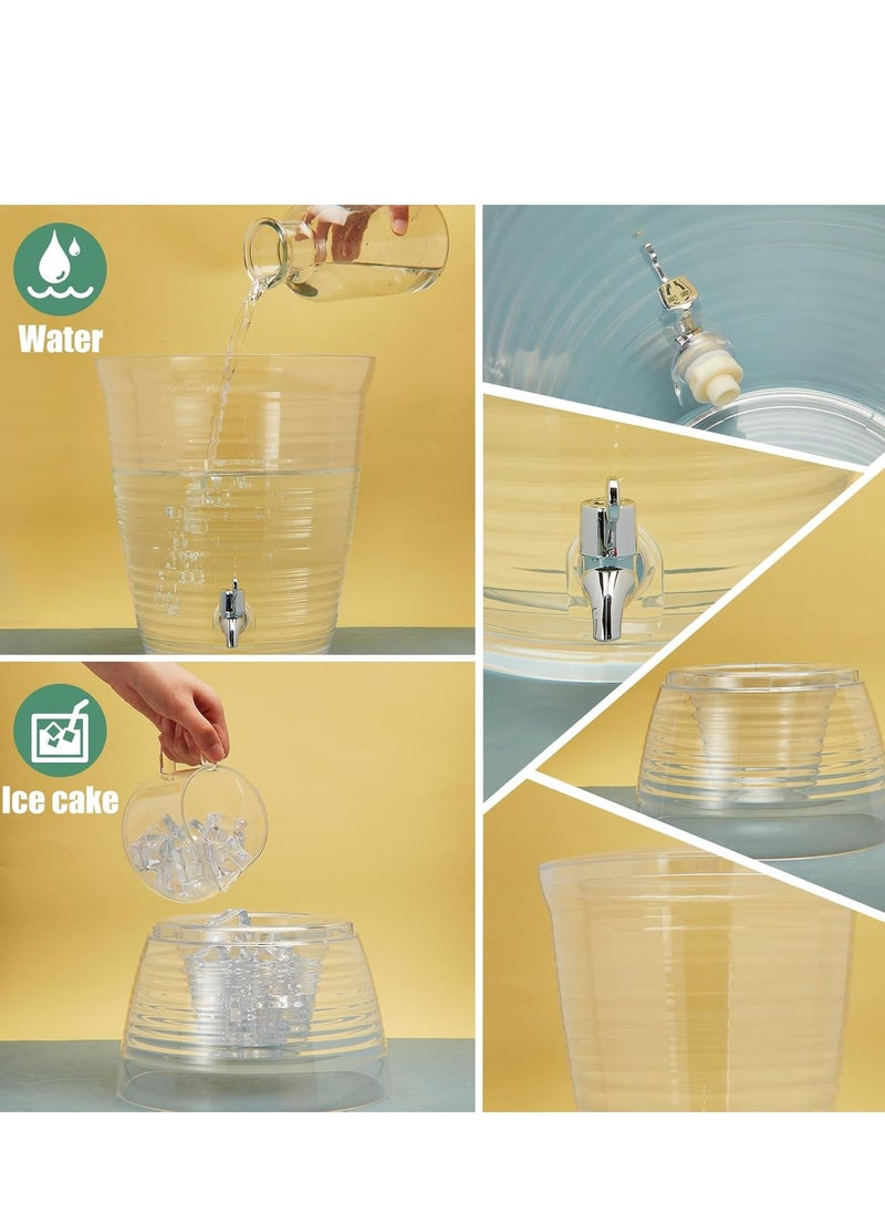 Arabest - Acrylic Beverage Dispenser with Spigot 2.5 Gallon Clear Drink Dispenser with Detachable Base Iced Juice Container Unbreakable Water Dispenser Countertop,Daily Use Multipurpose Juice Pitcher Drink Dispenser - Image 1