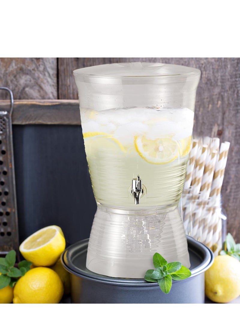Arabest - Acrylic Beverage Dispenser with Spigot 2.5 Gallon Clear Drink Dispenser with Detachable Base Iced Juice Container Unbreakable Water Dispenser Countertop,Daily Use Multipurpose Juice Pitcher Drink Dispenser - Image 1