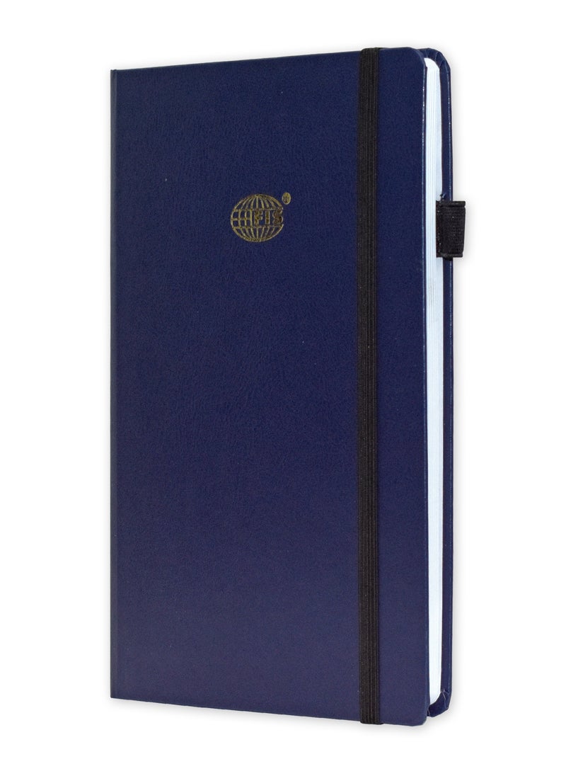 FIS FIS Budget Planner with Elastic Pen Loop, Vinyl, Size A5, White Paper, 100 GSM, 128 Pages, Hard Cover, Round Corners, Colour Blue - FSORA5BPLANVBL  - Image 1