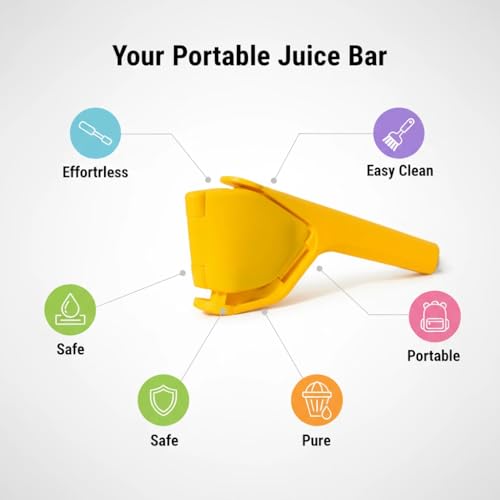 LMFEG Lemon Squeezer Juicer Handheld, Max Juice Extraction Lemon Press Squeezer, Effortless Hand Citrus Squeezer With Built-In Strainer, Use For Lemon&Lime&Fruits&Orange&Cirtus Yellow - Image 3