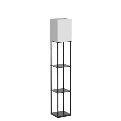 SUNMORY Floor Lamp with Shelves, Modern Square Standing Lamp with 3 Color Temperature Bulb, Corner Display Bookshelf Lamp for Living Room and Bedroom(Black) - Image 4