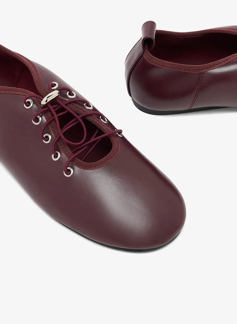 Ginger  Lace Up PU Ballet Flats for Women | Best Price UAE