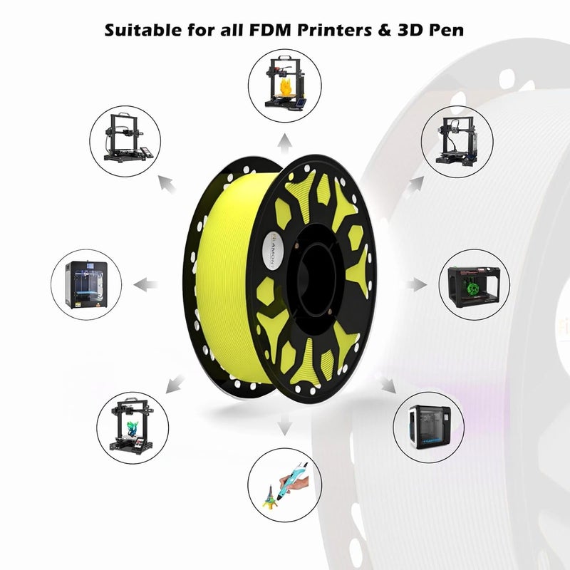Protomont TECHNOLOGIES فيلا مونت خيوط الطباعة ثلاثية الأبعاد PLA بقطر 1.75 مم - بريميوم بلس متوافقة مع معظم طابعات FDM (أصفر ليموني) - Image 2