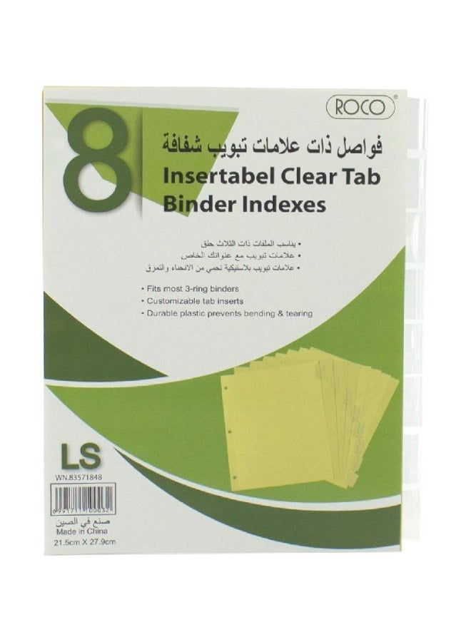 Index Divider Letter 1/8 Tab Cut Blank Tab Type Clear Tab Paper