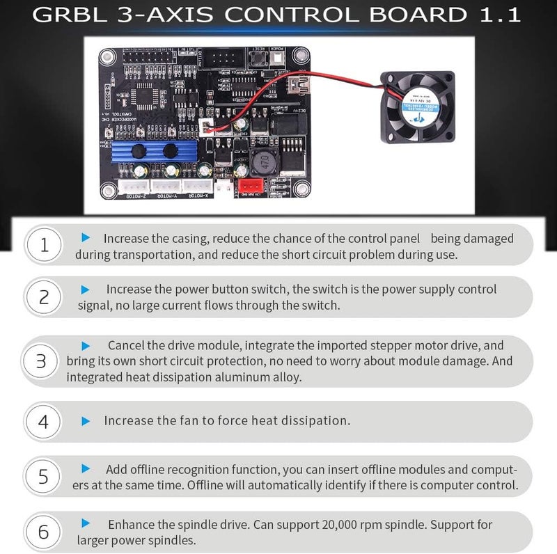 MYSWEETY GRBL 1.1f CNC Controller 3-Axis CNC Router Machine Control Board for CNC 3018 Pro 3018 Max 3018Pro-M Milling Machine - Image 2