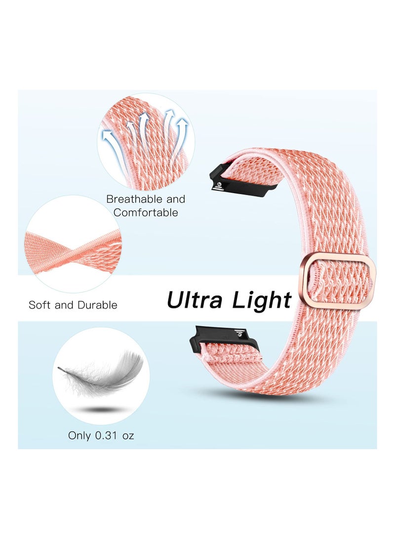 SYOSI Replacement Strap, Compatible with Samsung Active 2 Watch Band 40mm 44mm, Adjustable 20mm Elastic Strap for Galaxy Active 2 Watch Gear S2 Classic Gear Bands Women Men Black Pink - Image 2