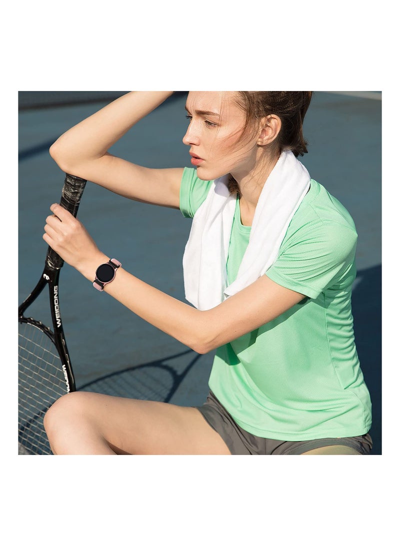 SYOSI Replacement Strap, Compatible with Samsung Active 2 Watch Band 40mm 44mm, Adjustable 20mm Elastic Strap for Galaxy Active 2 Watch Gear S2 Classic Gear Bands Women Men Black Pink - Image 4