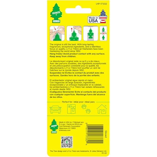 Little Trees Sliced Air Freshener (Pack of 3) | Fresh Citrus Fragrance | Iconic Tree Hanging Design | For Car, Home, Wardrobe | Imported from USA - Image 3