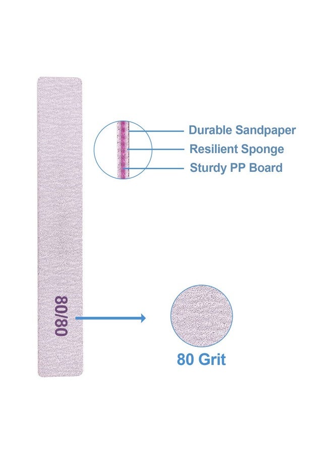 GigaGround - 80/80 Grit Nail Files (25 Pcs) Coarse Emery Boards For Acrylic Nails And Gel Nails Nail File Double Sided 80 Grits Emory Professional Nail Filers Pack - Image 1