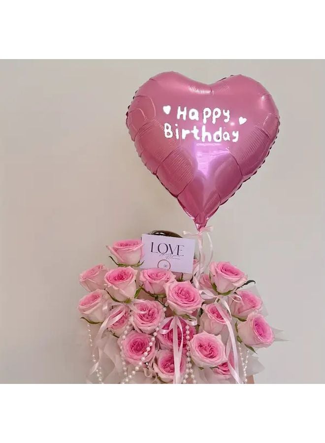 خلفية صورة بالونات سوداء على شكل قلب مع ملصقات عيد ميلاد سعيد - Image 3