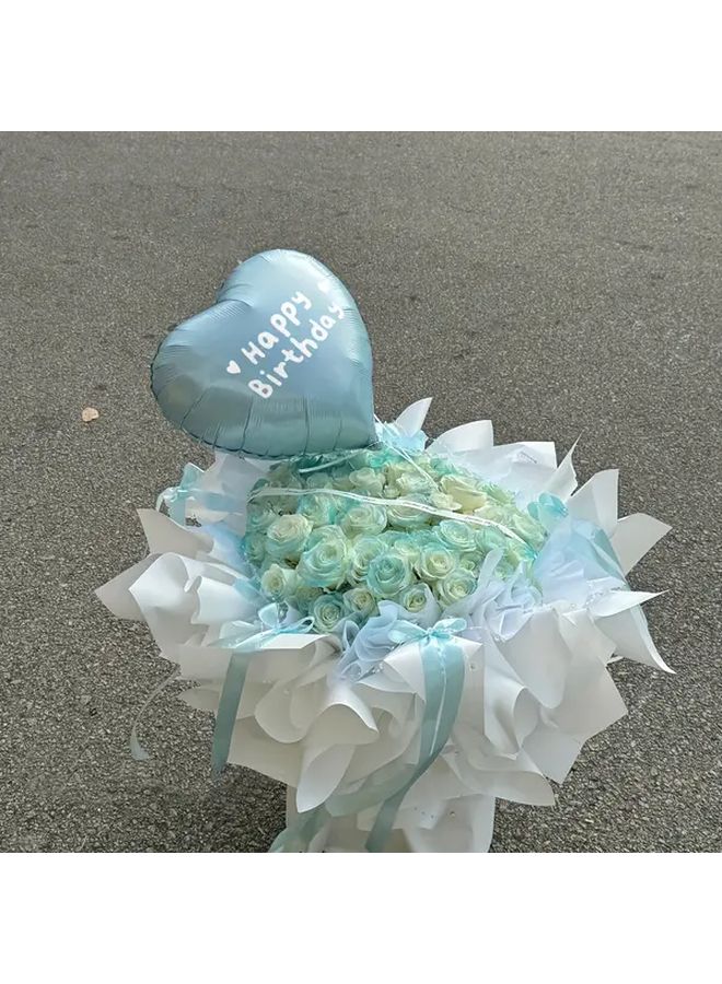 خلفية صورة بالونات سوداء على شكل قلب مع ملصقات عيد ميلاد سعيد - Image 5