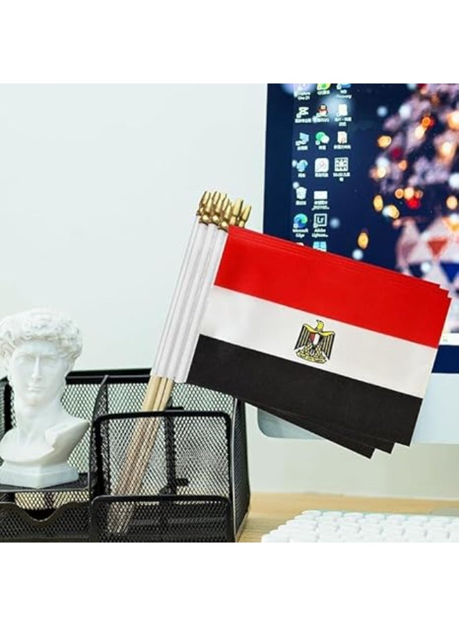 Set Of 12 Egypt Stick Flags, Handheld Egyptian Flags For Festivals, World Cup And National Day Events, Double-Sided Desk Flags For Parties, Celebrations And Decorative - Image 3