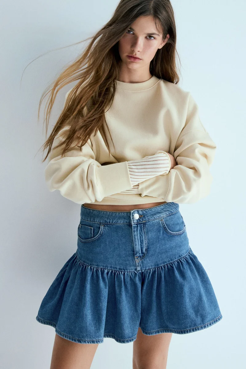 H&M Flared denim skirt
