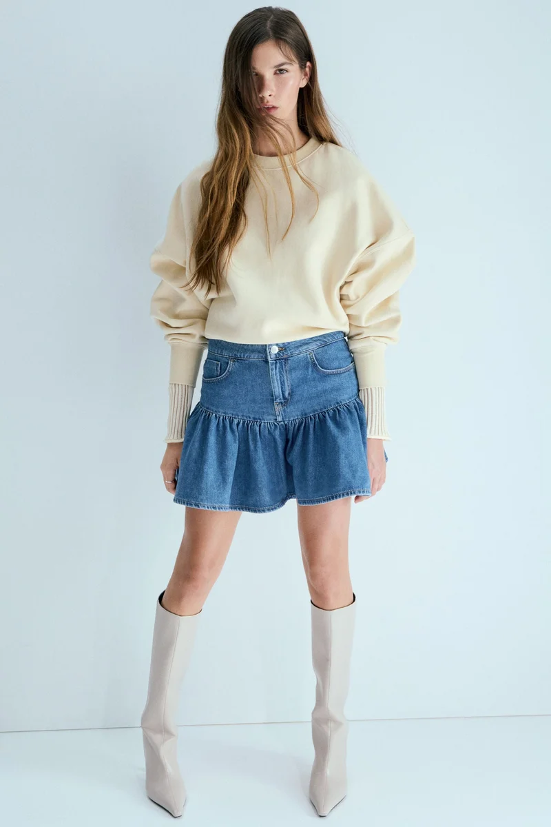 H&M Flared denim skirt