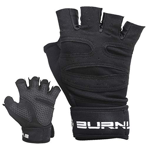 Burnlab Gym Gloves with Wrist Support (Black, X-Large) - Image 5