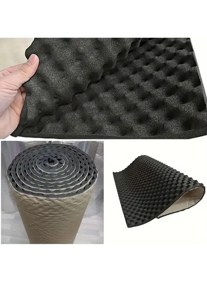 Self Adhesive Car Sound Insulation Mat 39.37x19.69x0.79 Inch Black Textured High Density Soundproof Foam - Image 4