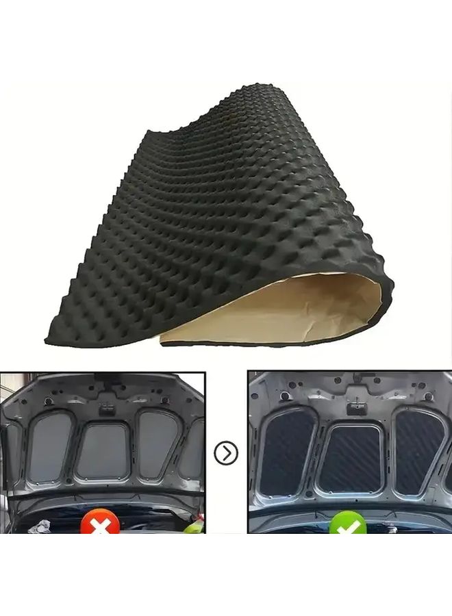Self Adhesive Car Sound Insulation Mat 39.37x19.69x0.79 Inch Black Textured High Density Soundproof Foam - Image 1