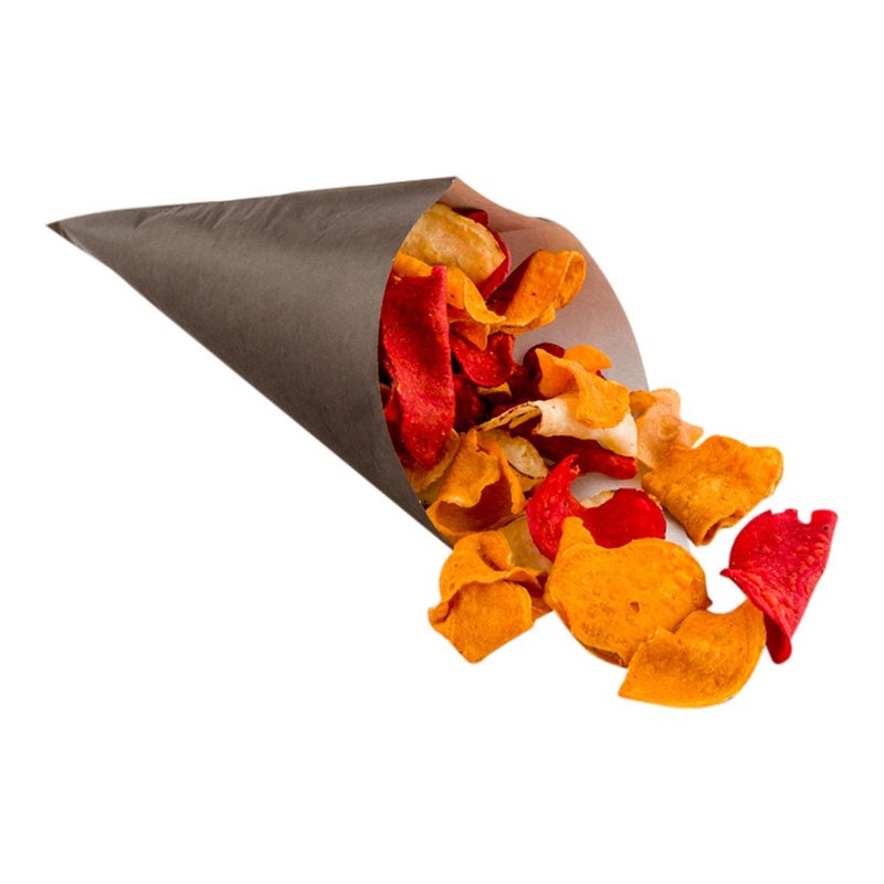 Restaurantware Cone Tek 79 Inch French Fry Cones 100 Greaseproof Food Cones Sustainable For Appetizers And Charcuterie Black Paper Snack Cones Perfect For Kiosks Or Concession Stands