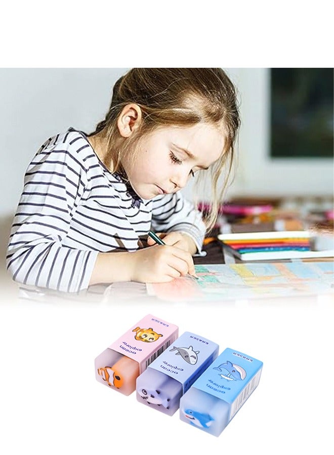 Generic 12Pcs Erasers for Kids erasers Ocean Series Shaped Pencil Erasers Safe and Soft for Boys  Girls Scented Ideal Back to School Supplies Special Gifts for Children's Parties for Students  - Image 4